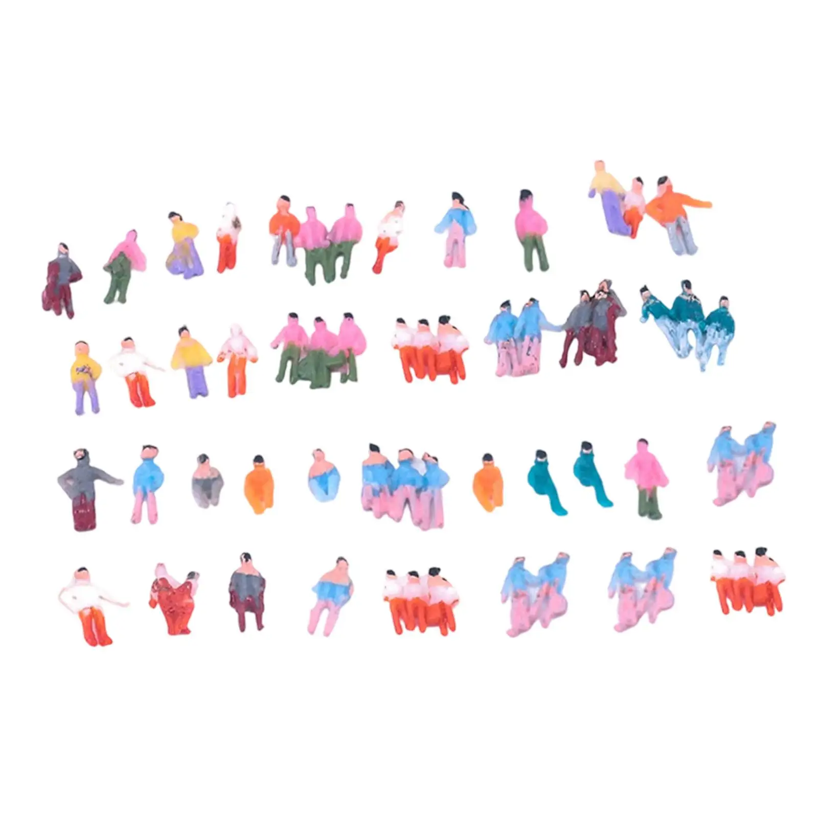 Miniature People Figures Tiny Plastic Set Diorama Photography Props Micro Landscape Decor for Hobby Model Scenes