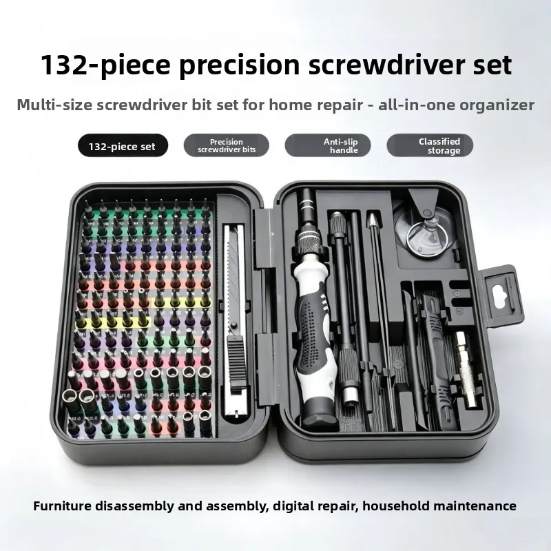 132Pcs Precision Screwdriver Set, H4 Bits Multifunctional Repair Kit Mobile Phone, Laptop & Watch Disassembly