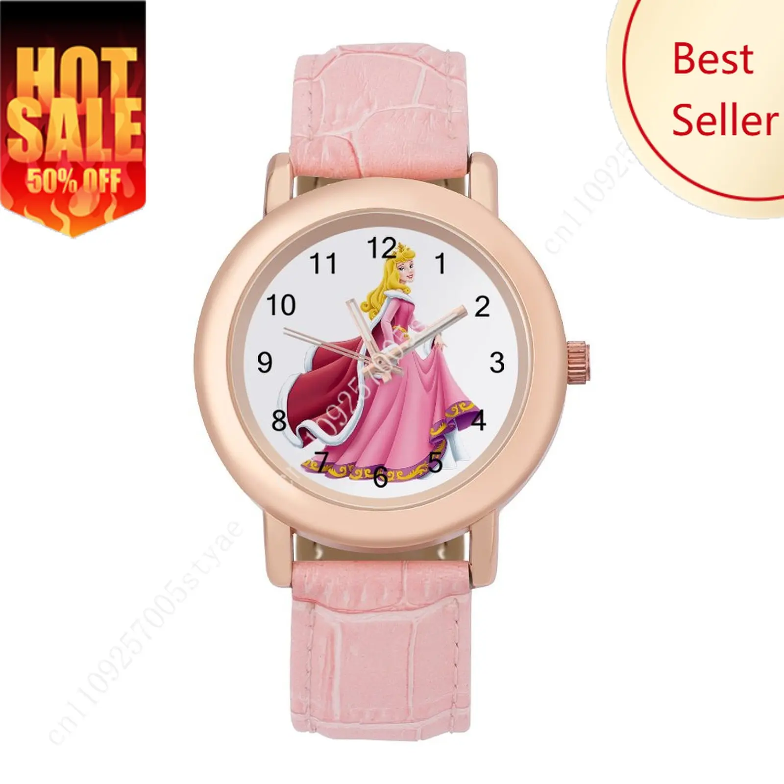 

Aurora Women Leather Strap Watch Disney Cartoon Custom Watch Personalized Your Own Design Holiday Birthday Anniversarie