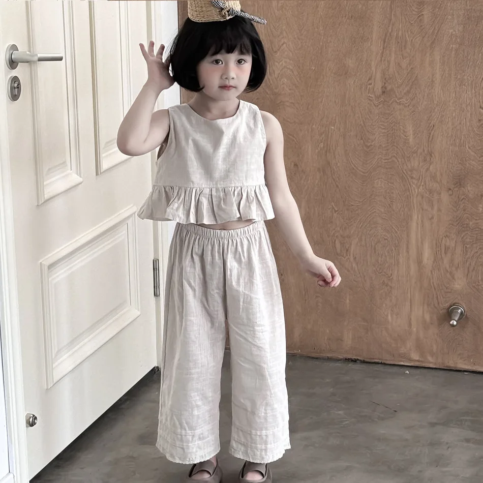 

Two Piece Set 2024 New Korean Summer Spring Girls Casual Simple Fashion Loose Sweet Active Holiday Princess Vintage Solid