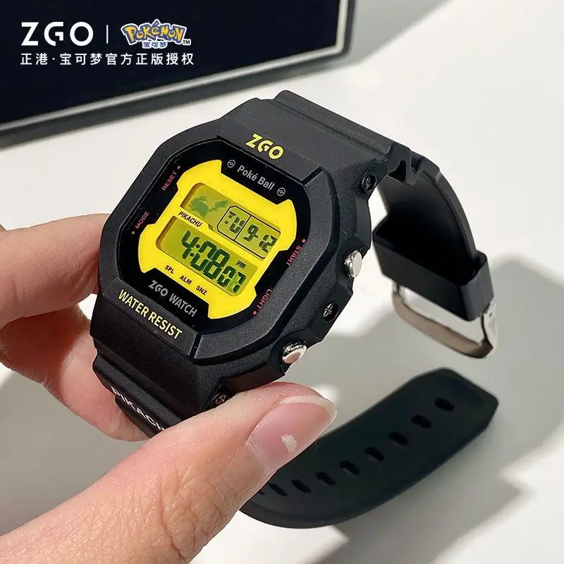 ZGO Pokemon Pikachu Watch Men\'s Sports Waterproof Student Trend Pikachu Quartz Electronic Watch Gifts