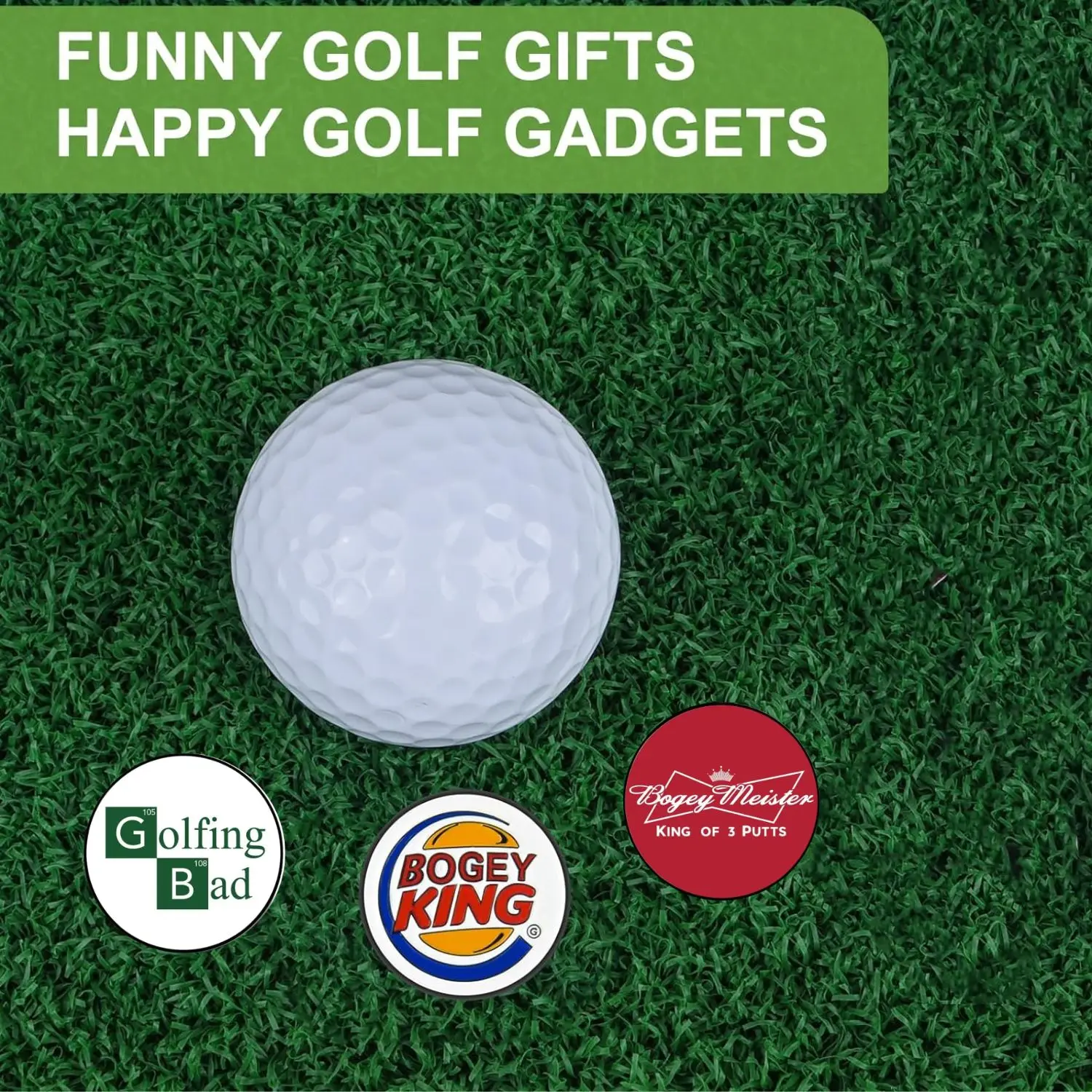 3 counts Premium Golf Ball Marker with a Standard Magnetic Hat Clip, Funny Golf Ball Marker Hat Clip for Men Women,Great Golf Ac