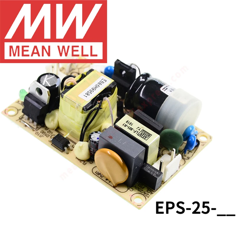 Original Mean Well EPS-25-3.3V/5V/7.5V/12V/15V/24V/27V/36V/48V  25W Single Output Switching Power Supply