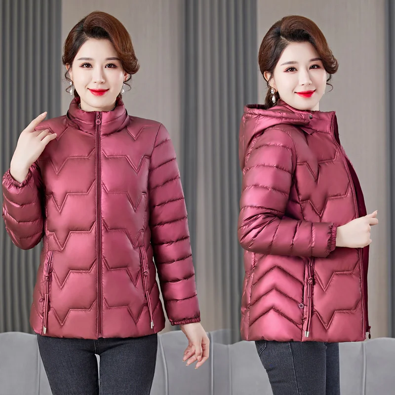 

Осень-зима, женская легкая пуховая хлопковая куртка, новая однотонная парка с капюшоном, теплая хлопковая одежда, женская короткая куртка, верхняя одежда