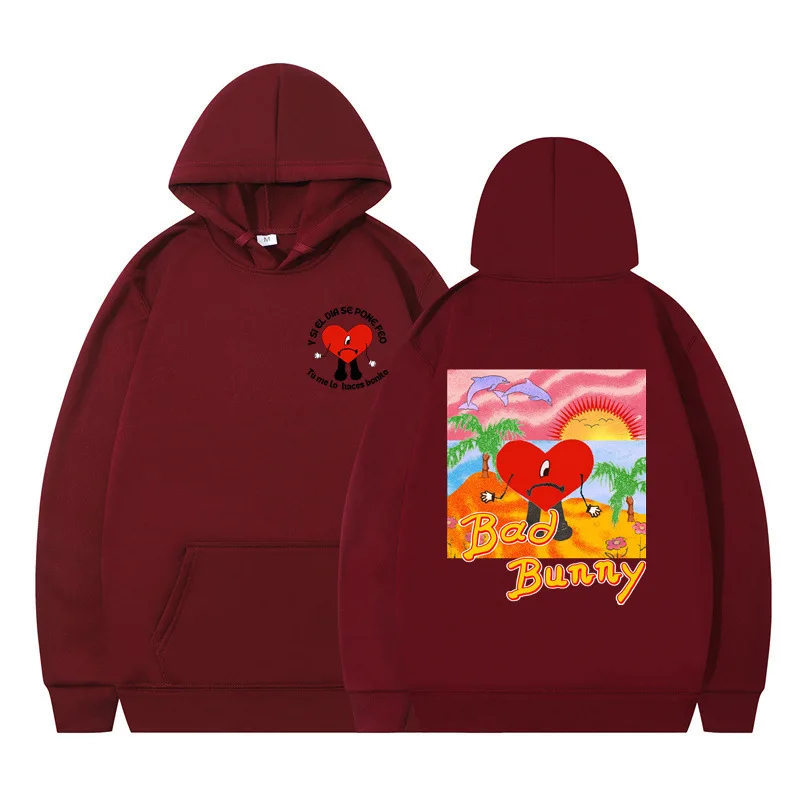 

Men Hoodies Hip Hop Bad Bunny UN VERANO SIN TI Printed Harajuku Fleece Pullover Male Sweatshirt Women Hoody Clothing Warm Tops