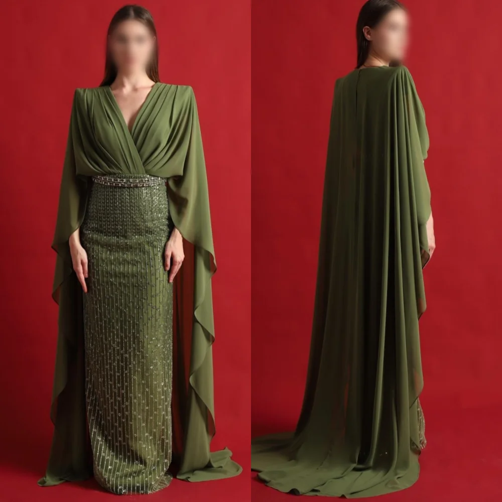 

Customized Luxury Evening Dresses V-neck Straight Long Dresses Bespoke Occasion Formal Elegant Party Wedding Sparkle