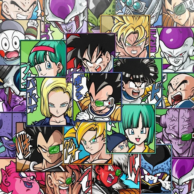 54 قطعة من ملصقات الرسوم المتحركة Dragon Ball Z المقاومة للماء - شارات ذاتية اللصق لحافظة الهاتف وديكور الحائط هدية فنية كرتونية ذاتية الصنع لمحبي #5