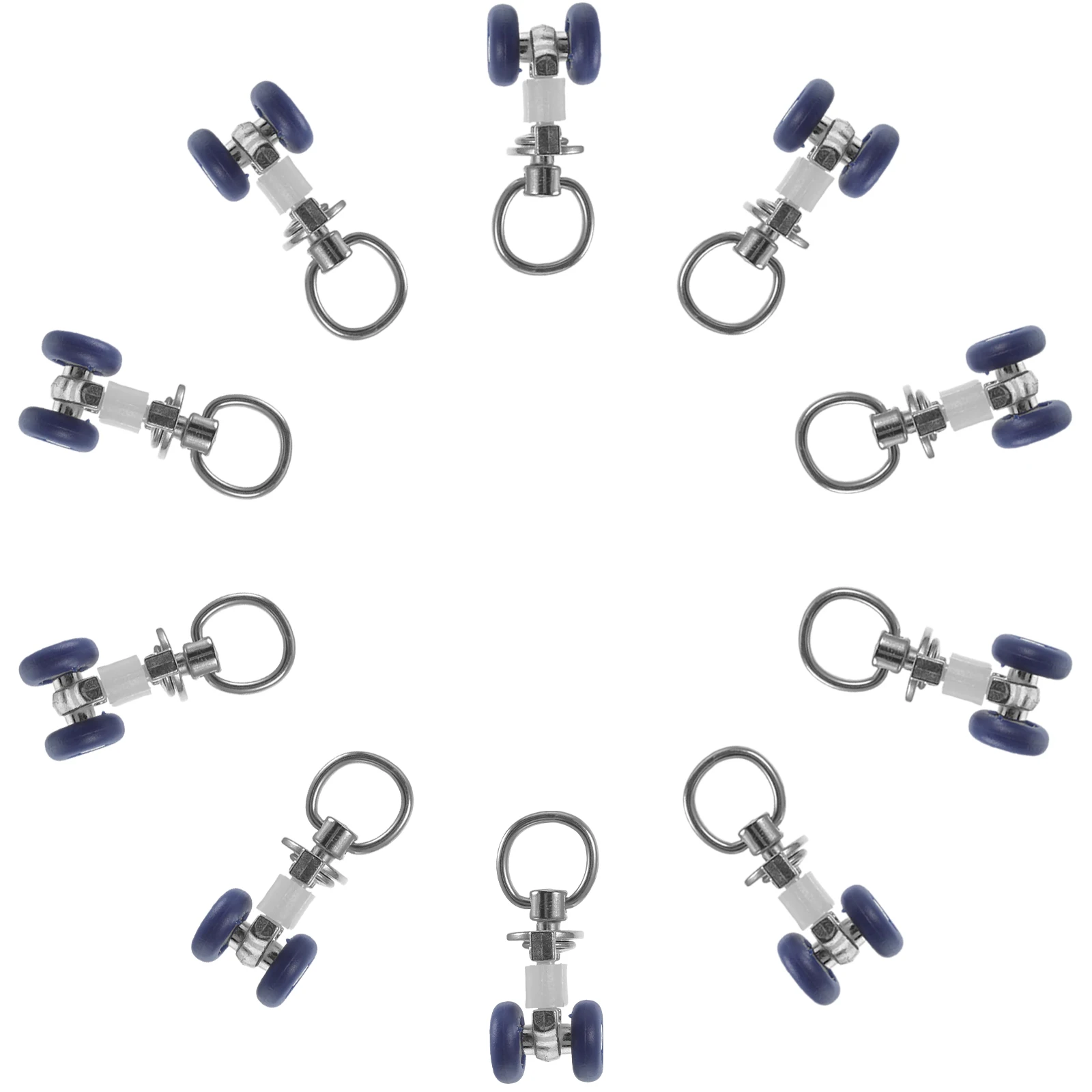 

10 Pcs Curtain Track Stainless Steel Rollers Smooth Easy Installation Ceiling Patios Tubular Sliding Door Kit