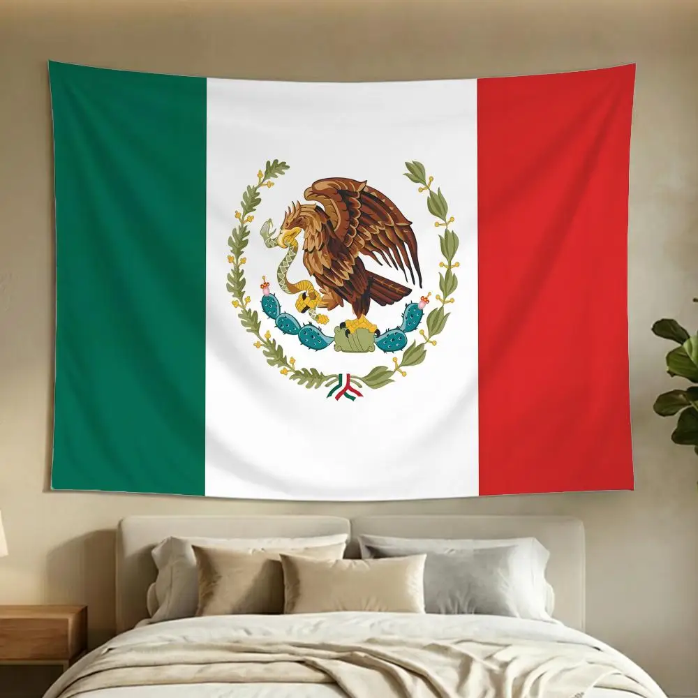 Classic M-Mexican Flag Tapestry Soft Tapestry Wall Hanging Decor for Living Home Room Bedroom