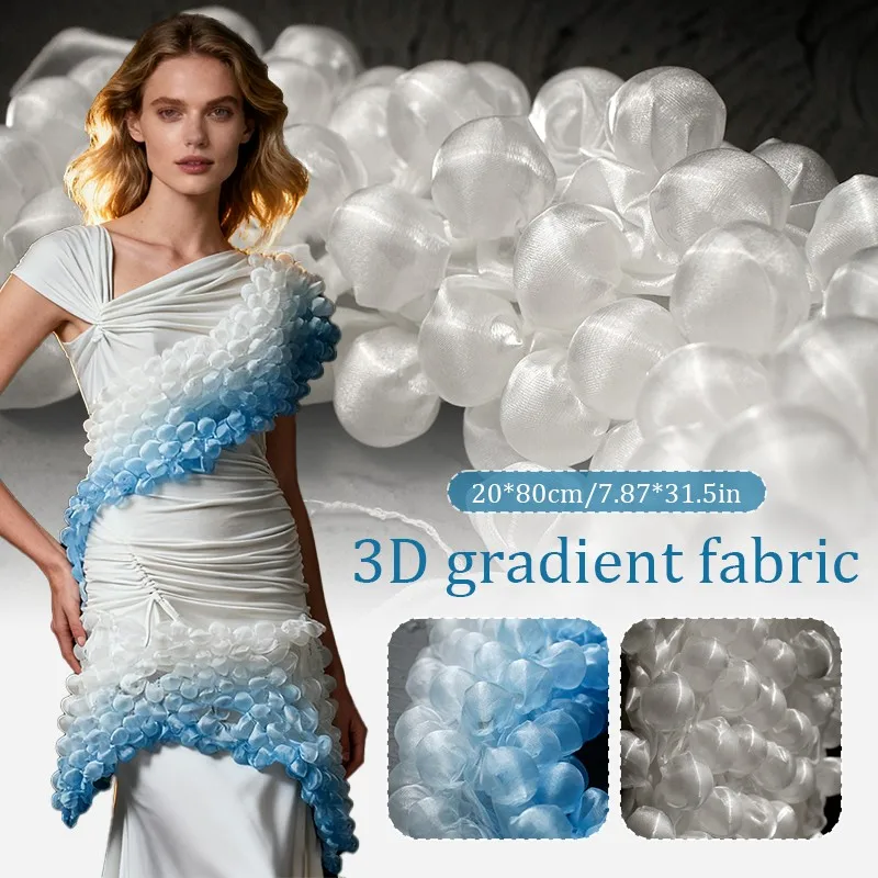 

20x75cm Heat Setting Bubble Yarn Fabric Bubble Glossy Fabrics 3D Material Fashion Costume Designers Clothing Supplies New