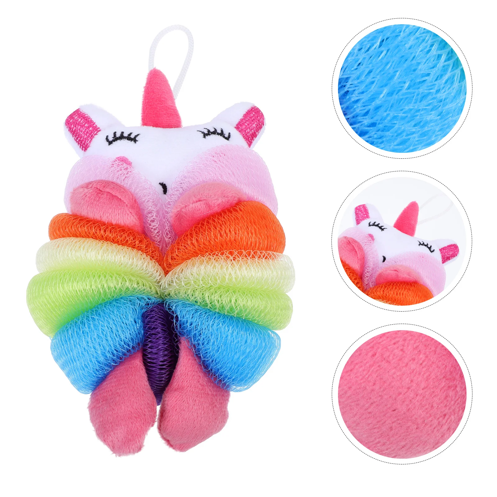 

Unicorn Shower Loofah Balls Bath Sponge Flowers Cartoon Bubble Making Nets Baby