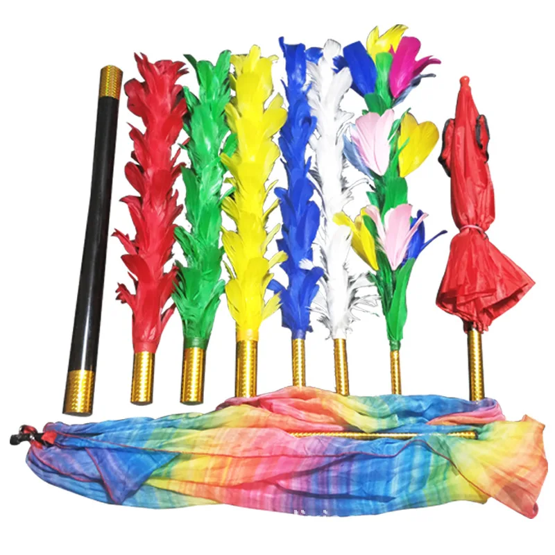 Magic Props Duster Flower Change Irregularly Umbrella  Flag Discolor Tricks Unexpected Stage