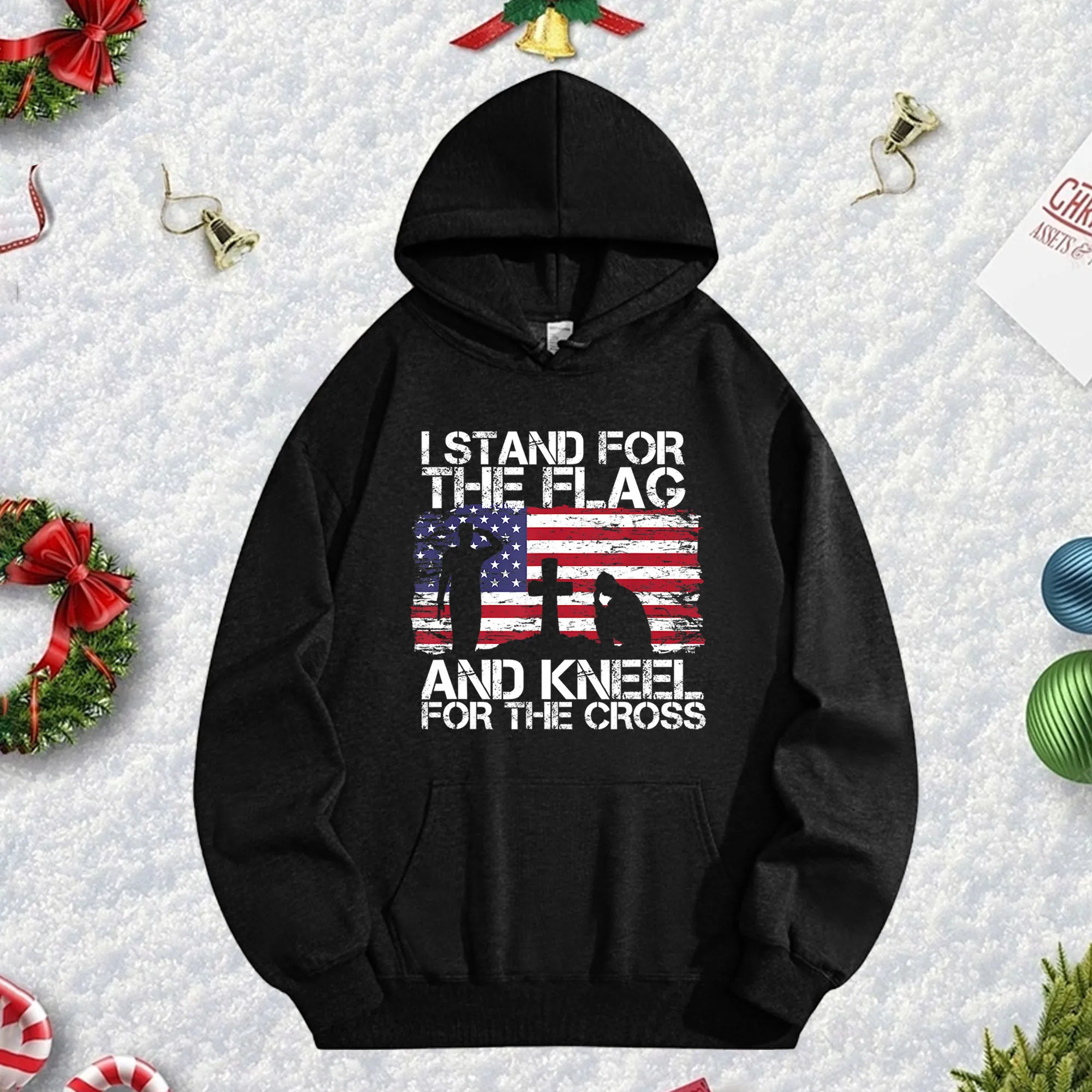 

In God We Trust Черная толстовка с капюшоном 270 г для мужчин и женщин, уютный флисовый пуловер большого размера для осенне-зимнего рождественского сезона