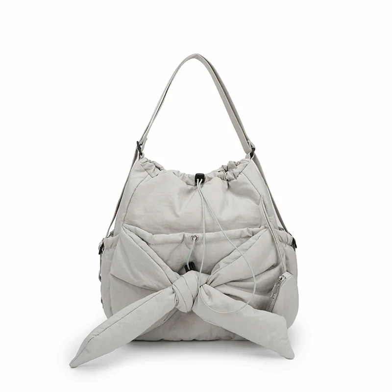 Arco amarrado crossbody saco para mulheres bolsa de ombro náilon casual versátil bolsa e bolsas femininas mochila saco de viagem bolsos mujer