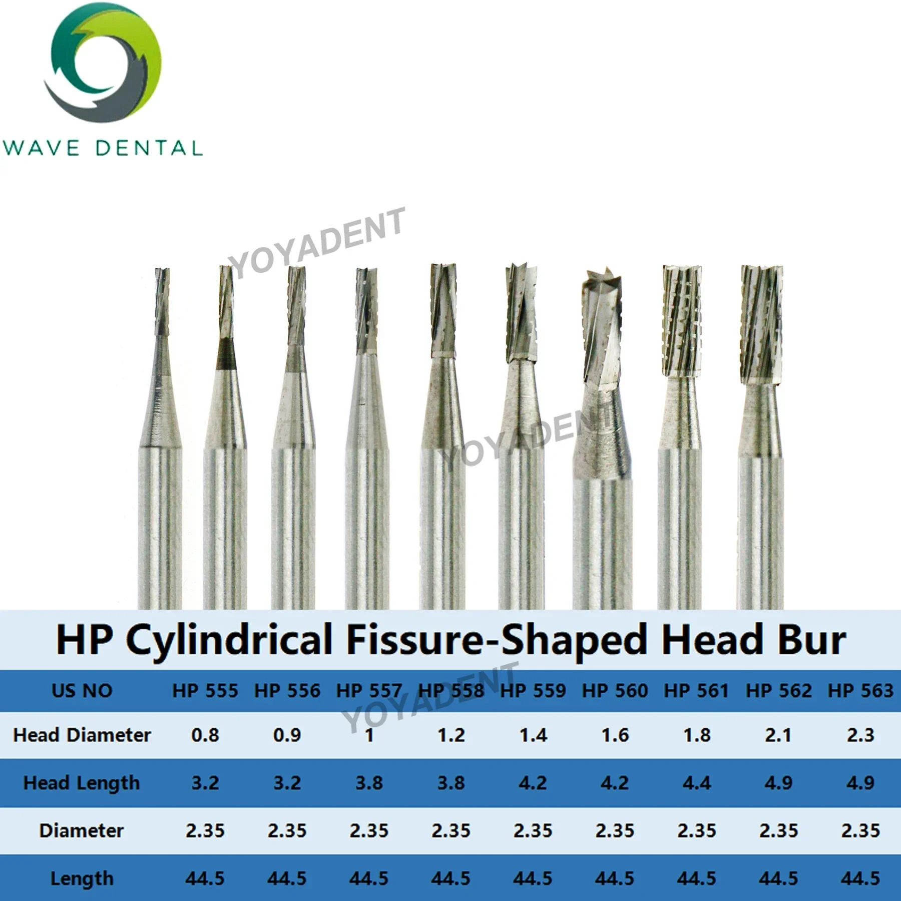 

WAVE Dental Tungsten Carbide Burs Straight Fissure Slow Burs Dental Materials HP For Low Speed Straight or Micro Motor Handpiece