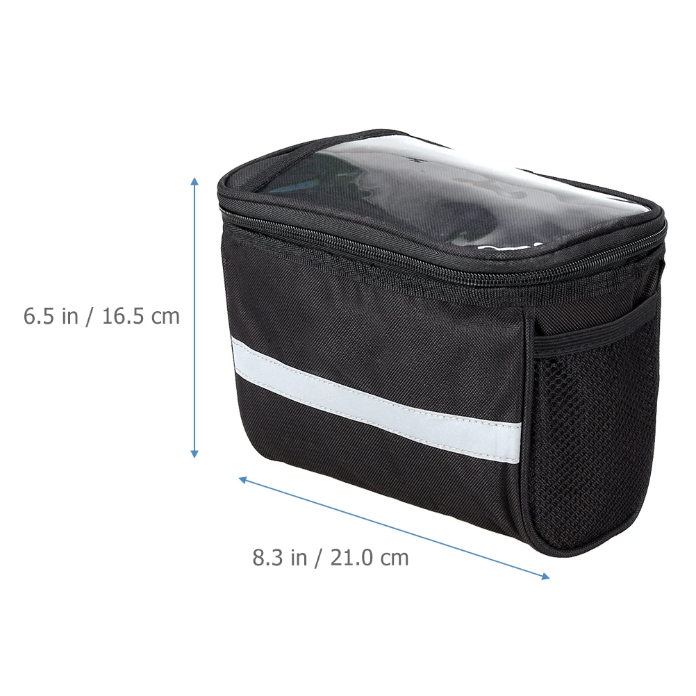 

Handlebar Bag Bike Storage Oxford Cloth Pouch Electric Scooter Cycling Front Bag Reflective Strips For Bicycle Motorcycle