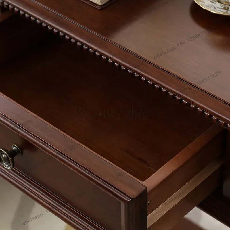 jj4 American solid wood desk all solid wood log simple retro desk