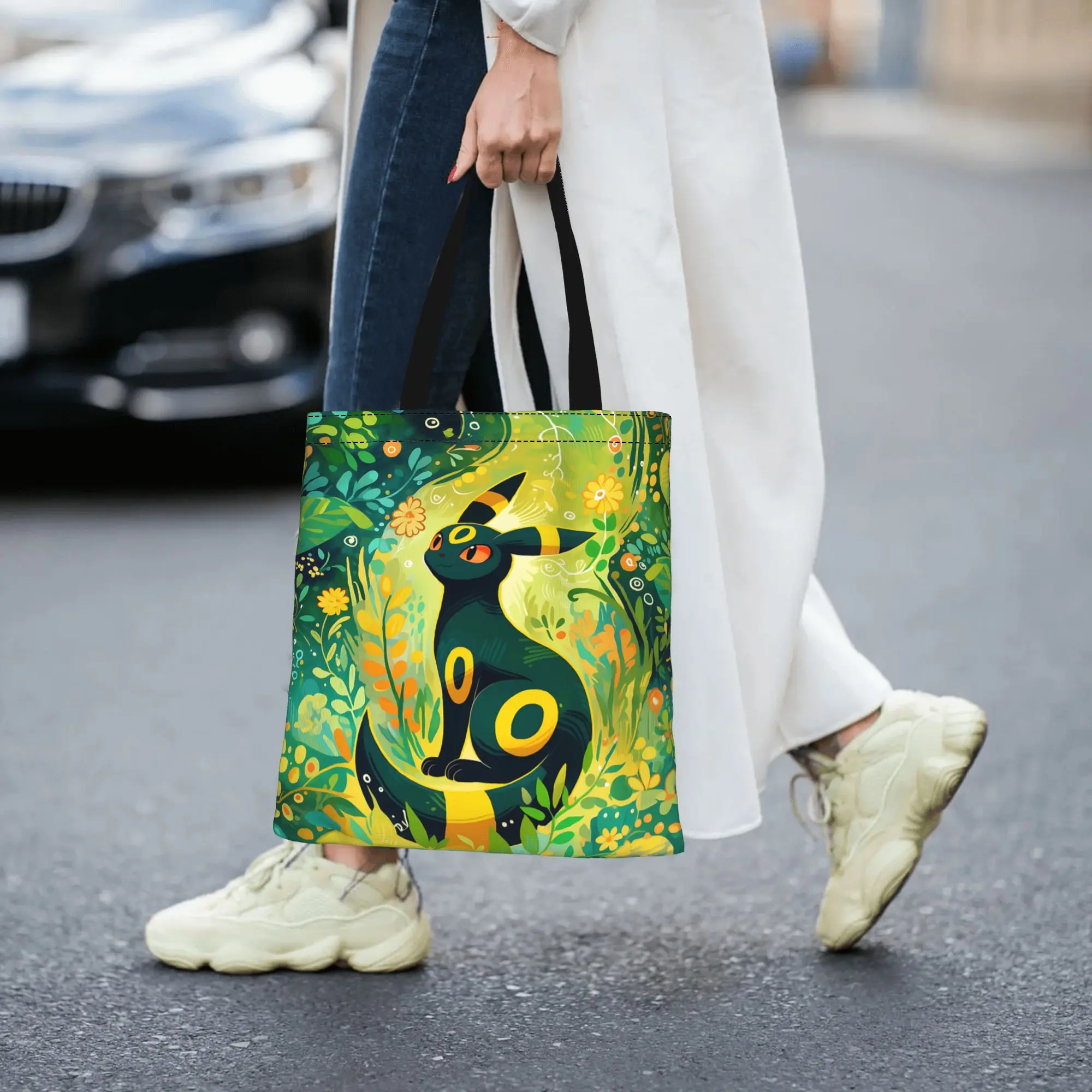 Fashion Women's Bag Pokemon Shopping Bag Eevee Eeveelution Canvas Tote Bag Women'S Shoulder Handbag Christmas Gift
