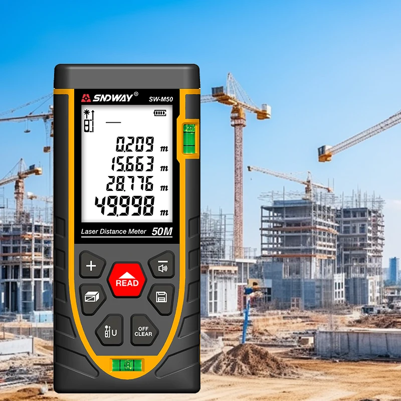 Build Measure Device Ruler Trena Handheld Laser Rangefinder with  SW-M50 50M 10x Magnification 7 Field View
