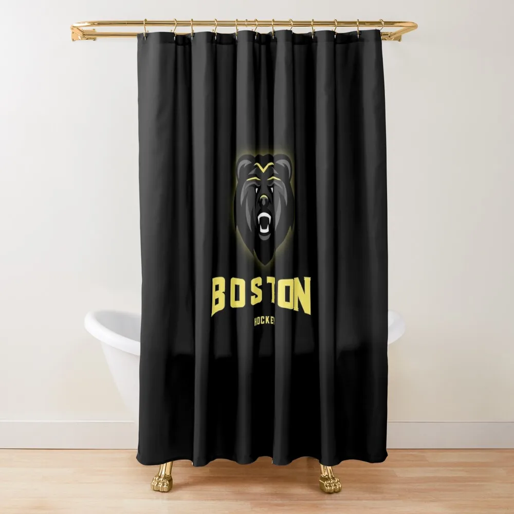 Boston Bruins Hockey Shower Curtain Waterproof Bath And Anti-Mold Shower Bathroom Curtain