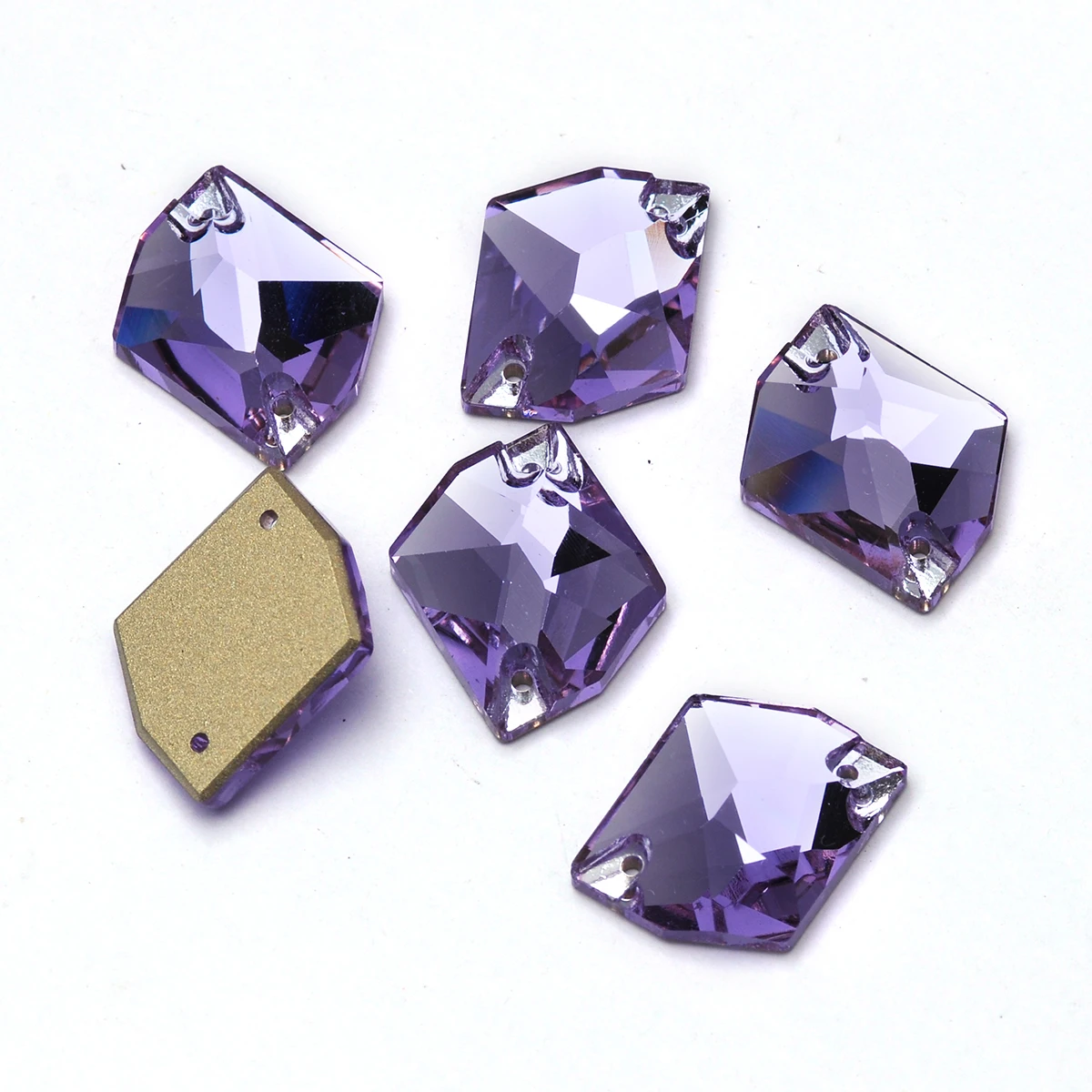 PUBRILEX Violette K9 Strasssteine zum Aufnähen, Glas-Strass, flache Rückseite, DIY-Nähzubehör, Kristallsteine für Taschen- und Kleiderdekorationen – Detail 3