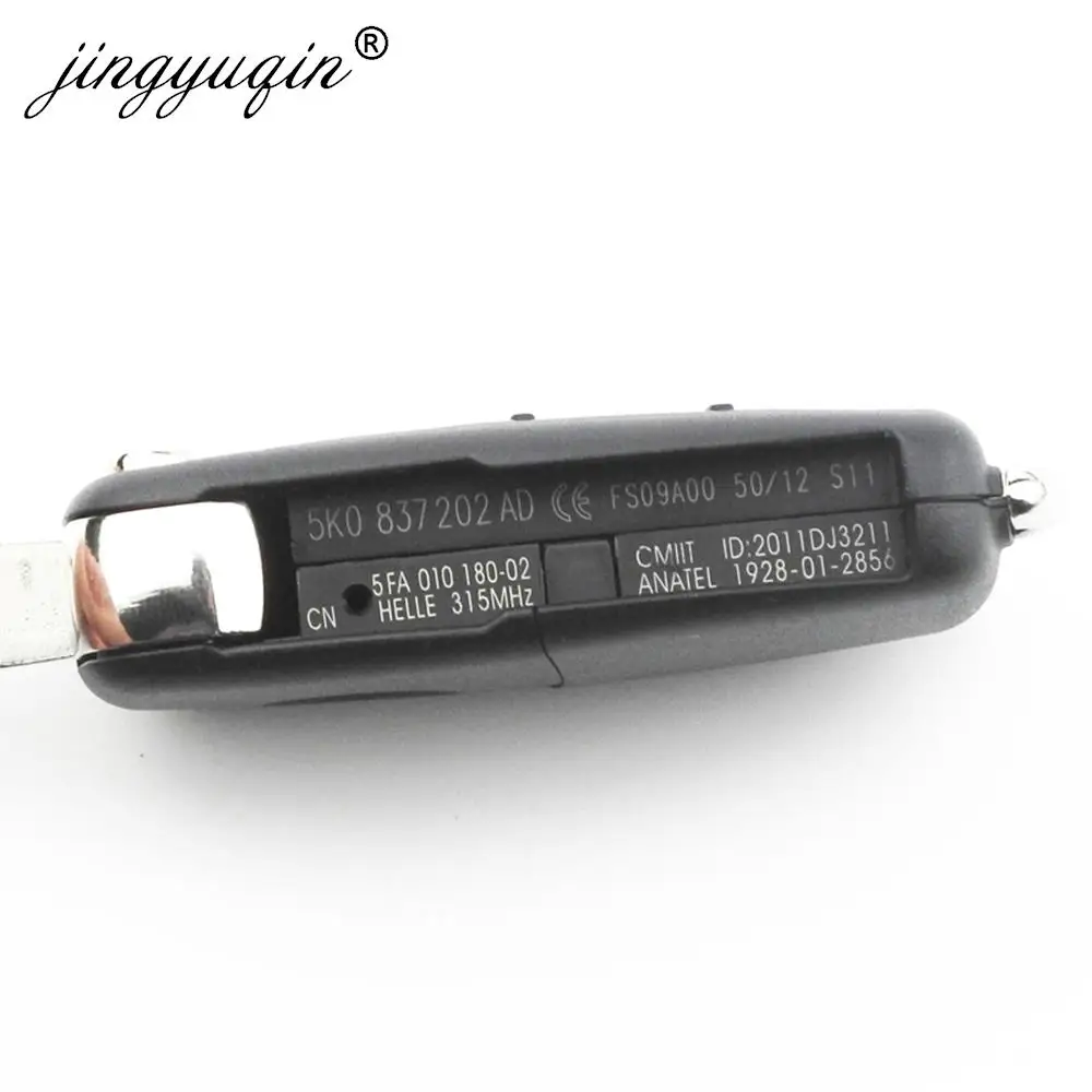 jingyuqin 3BT Remote Flip key 434MHz ID48 Chip dla VW Volkswagen GOLF PASSAT Tiguan Polo Jetta Beetle Skoda Seat Car 5K 0837202 AD