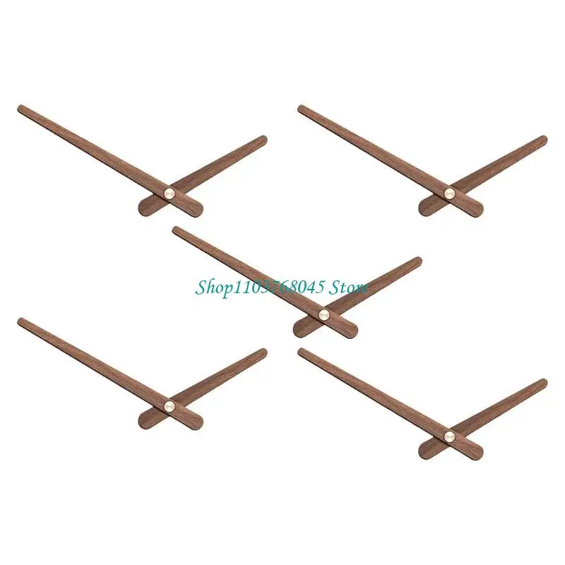 R53F Pack Of 5 Wooden Clock Hands Kits for DIY Repair and Replacement for 12 14
