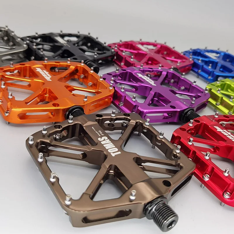 

wide aluminum alloy polished 3-bearing pedals for downhill slope mountain bike anti-slip pedals
