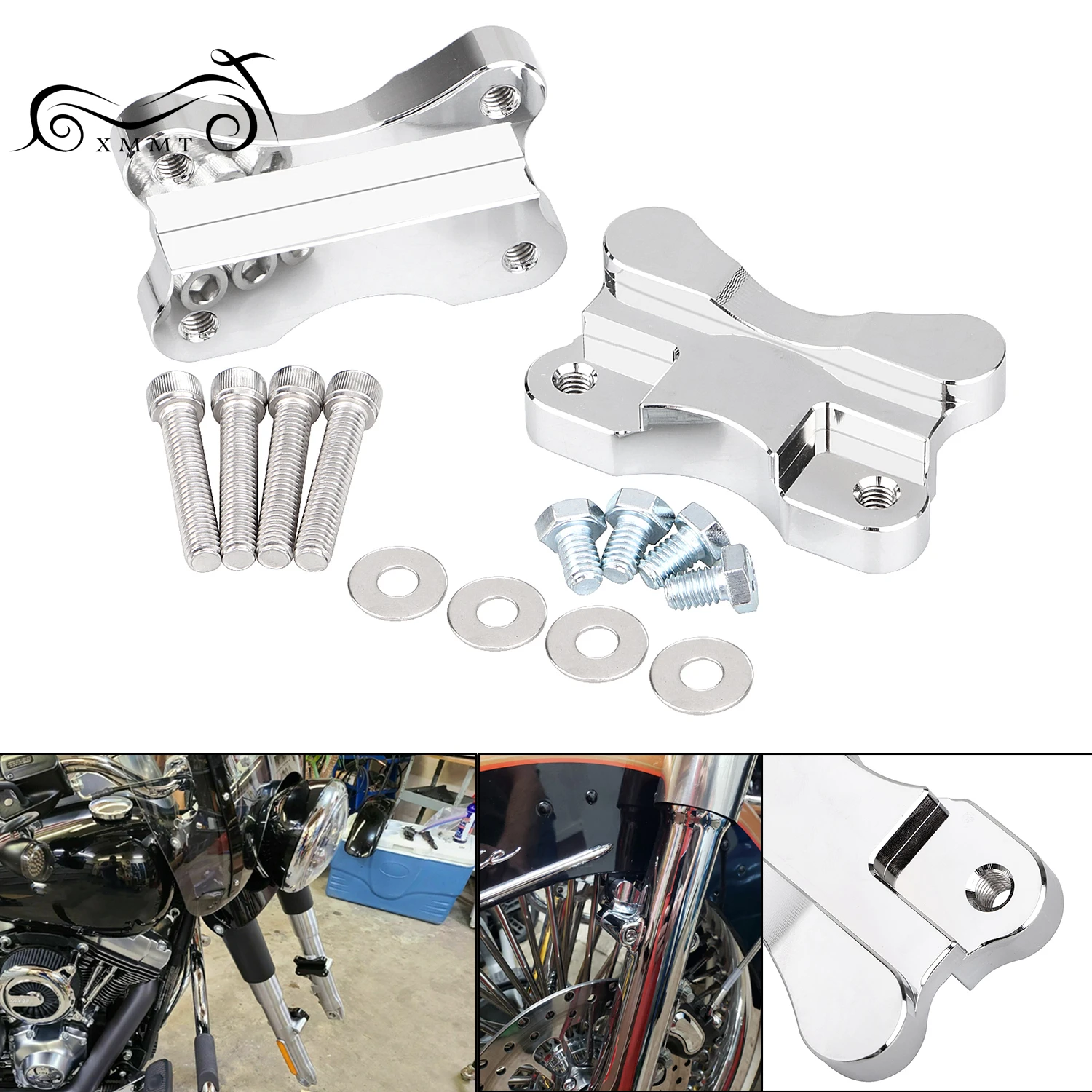 Chrome Front Fender Riser Spacer For Harley 86-17 Heritage Softail FLST Classic FLSTC EFI FLSTCI FLS FLSTN FXSTC 21