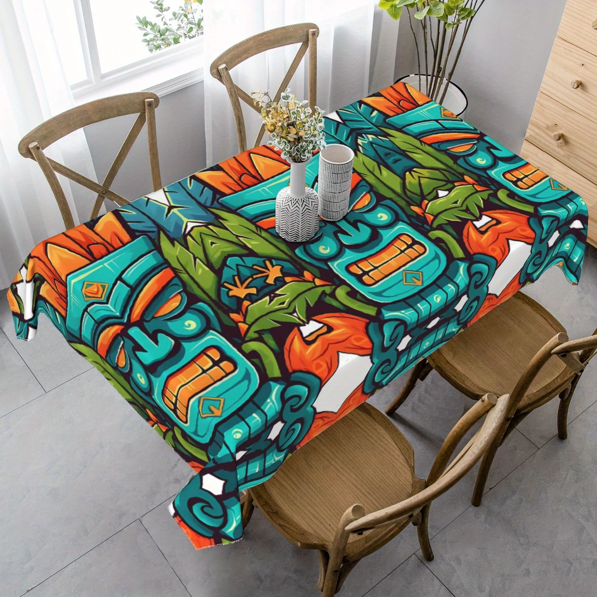 2D Tablecovers, 1pc Tablecloth, Stunningly Beautiful Tablecloth, Rectangular Tablecloth, European Home and Catering Decoration, Suitable for Parties and Festivals, Indoor and Outdoor Use, Home Catering Decoration and Outdoor Celebrations as Well