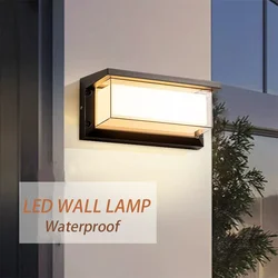 LED Wall Light With Motion Sensor AC85-265V Exterior Anthracite Porch Balcony Garden Courtyard Lamp Retro For Porche Stair