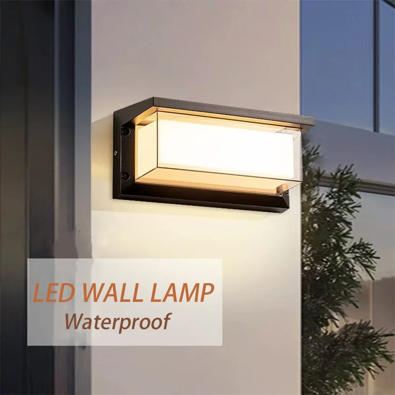 LED Wall Light With Motion Sensor AC85-265V Exterior Anthracite Porch Balcony Garden Courtyard Lamp Retro For Porche Stair