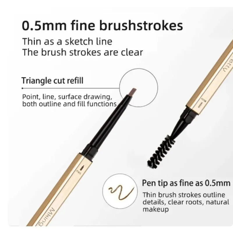 5 Colors Nature Double Head Eyebrow Pencil Long Lasting Waterproof Eye Brow Pen Tint Mascara Enhance Cosmetics Women Makeup