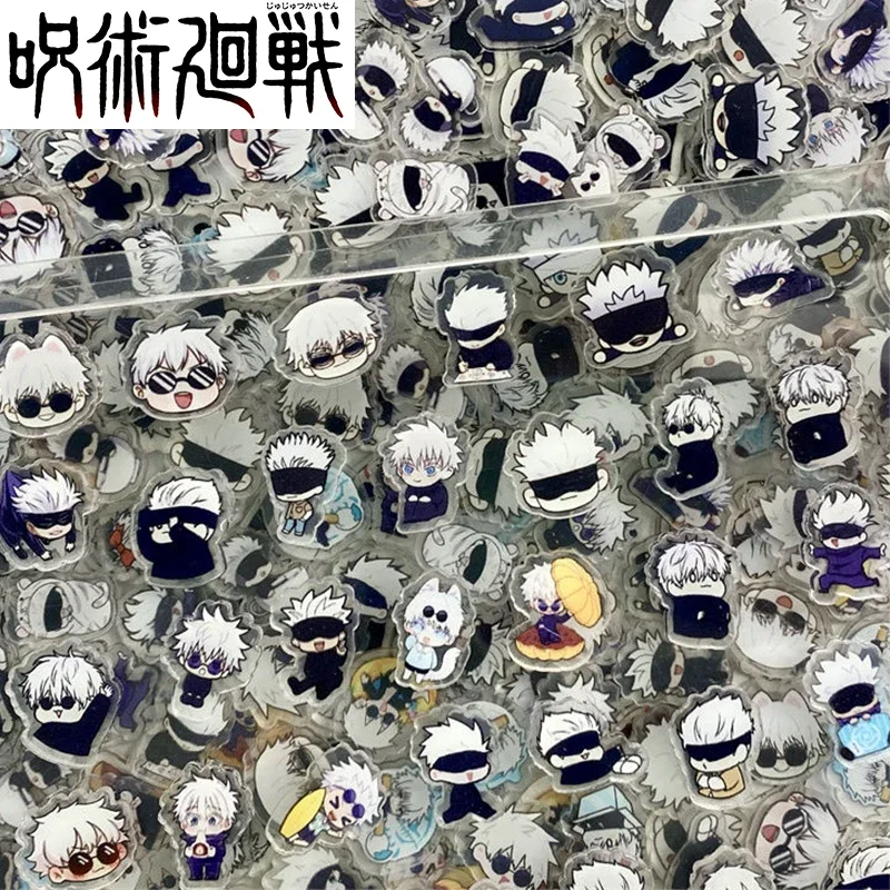 

60pcs Jujutsu Kaisen Flat Acrylic Sheet Gojo Satoru DIY Decoration Anime Small Applique Scrapbook Cute Miniature Accessories Toy