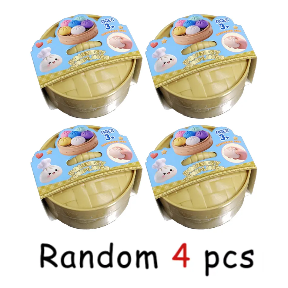Kawaii Dumpling Squishy Speelgoedset Anti-Stress Fidget Eten Knijp Speelgoed Varken Kuiken Panda Designs Stressbal Cadeau voor de lol