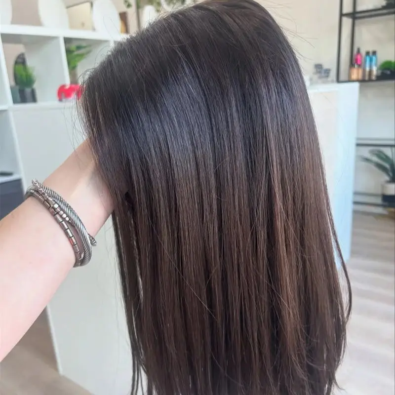 

Синтетический парик омбре темно-коричневого цвета с HD-кружевом, невидимый прозрачный кружевной парик, мягкий прямой парик, оригинальный заводской, недорогой парик для женщин