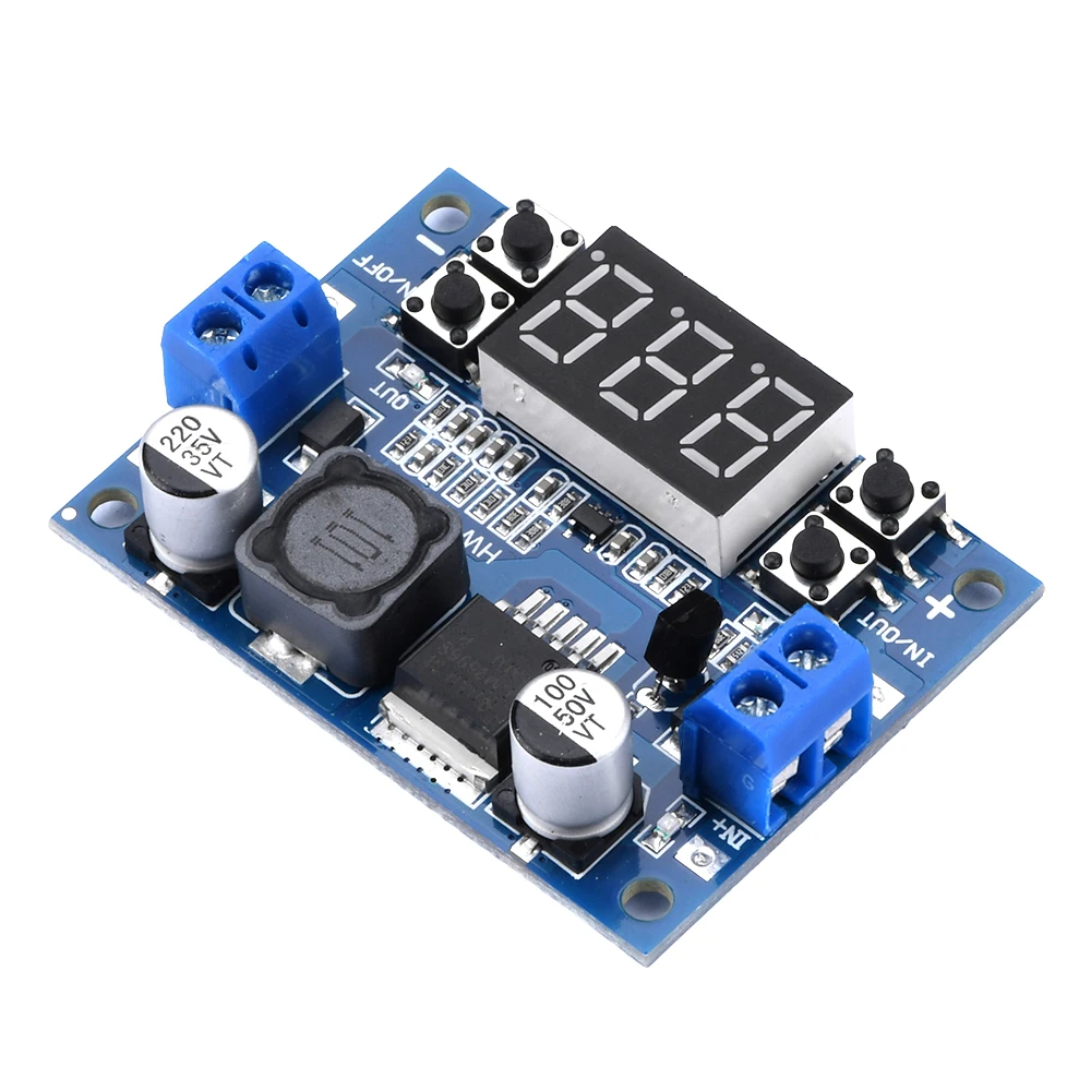 DC Adjustable Step-Down Power Supply Module LM2596 Voltage Regulator With LED Voltmeter Display DC7~36V to DC0.5V~35V