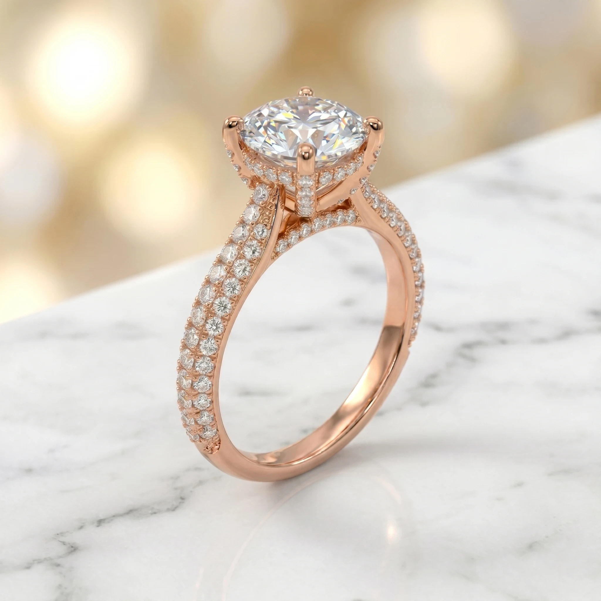 Cincin Moissanite Potongan Bul - Moissanite Engagement Ring 2 Carat D Vvs1 ulasan dan harga