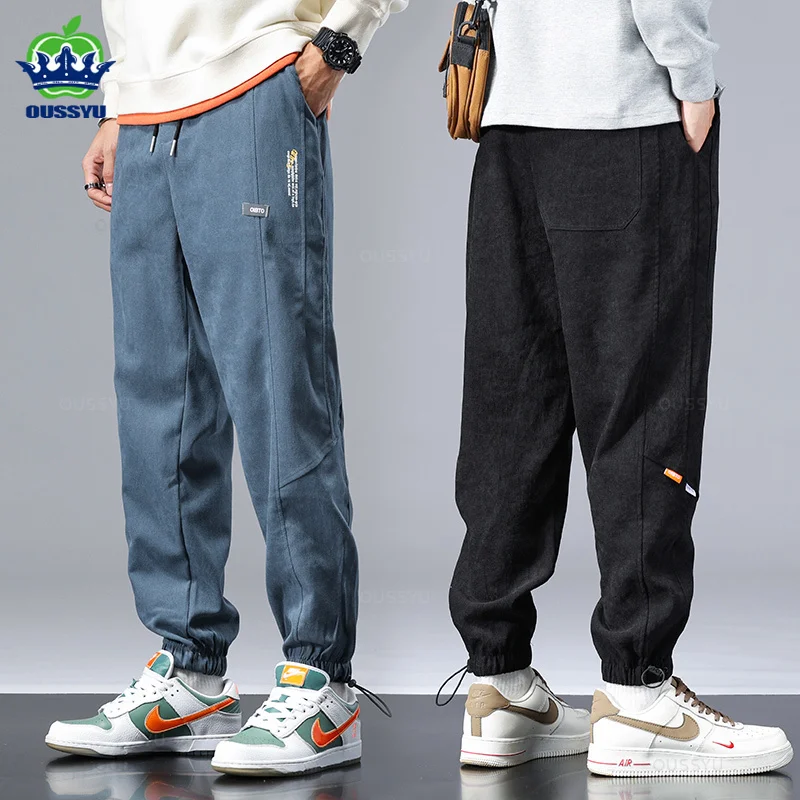 

New Autumn Winter Baggy Trousers Harajuku Sports Pants Man Jogger Thick Casual Harem Bundle Foot Korean Sweatpants Male Oversize