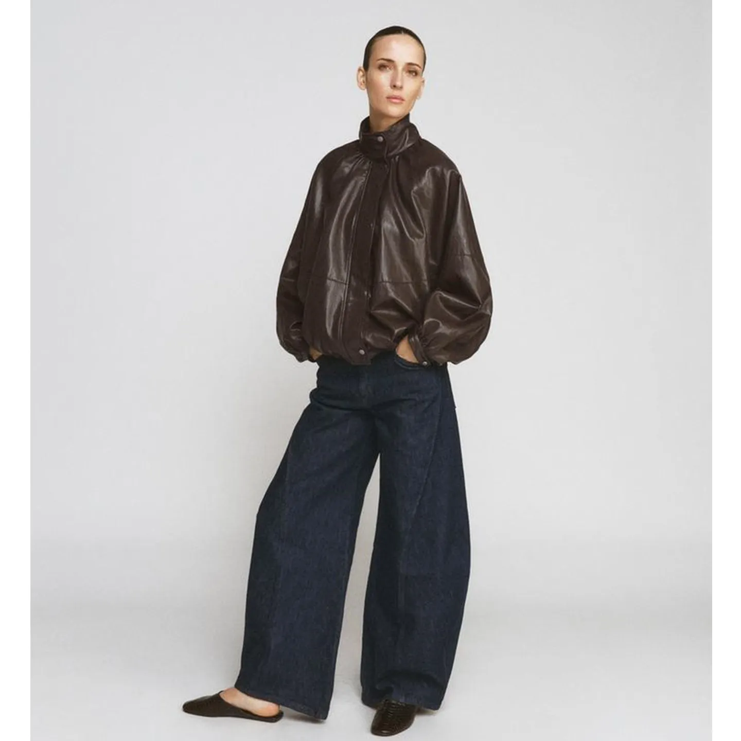 Summer New Women's High Collar Long Sleeve Zipper Style Puffy Hem Pilot Jacket Outerwear Casual Fit Standard Length Polyester