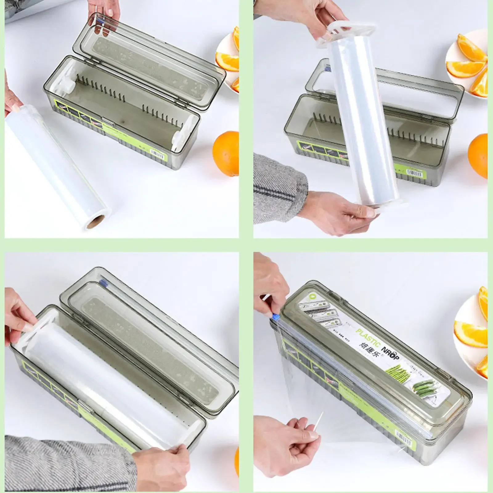 Plastic Food Cling Wrap Dispensers Foil Holder Kitchen Storage Accessories Utensils Aluminum Foil and Film Dispenser