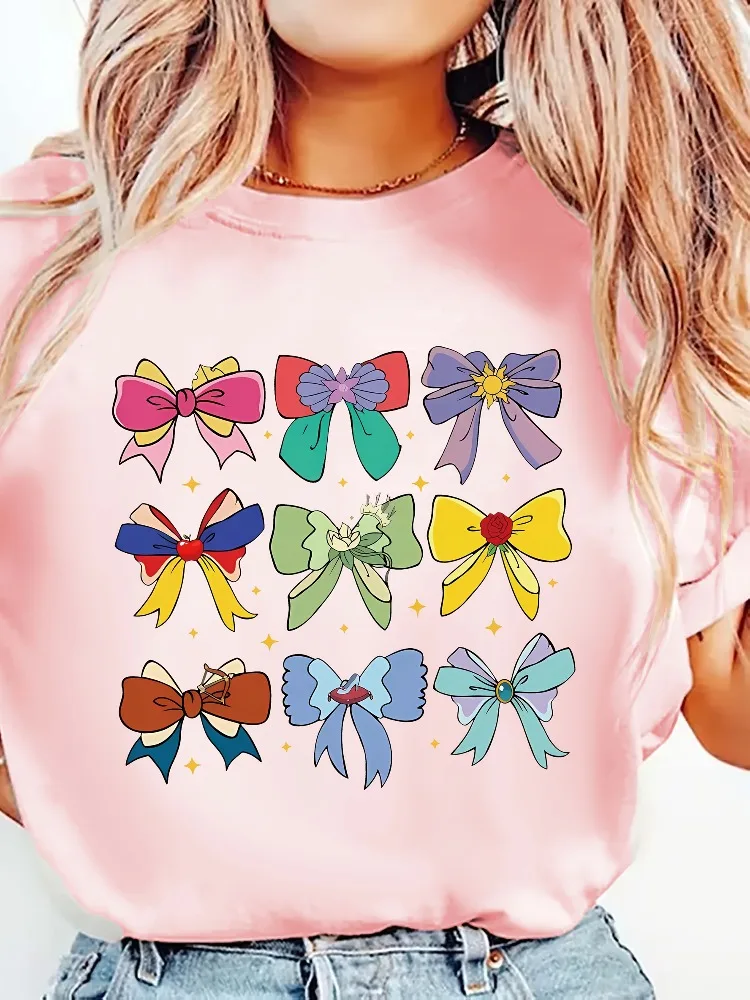 

Women Casual Crew Neck TShirt with EyeCatching Bow and Butterfly Print Short Sleeve Spring/Summer/Fall Harajuku Street Style Top