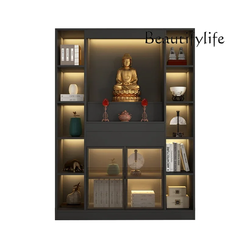 

Chinese Style Worship Altar Light Luxury God of Wealth Cabinet Home Bodhisattva Altar Shrine