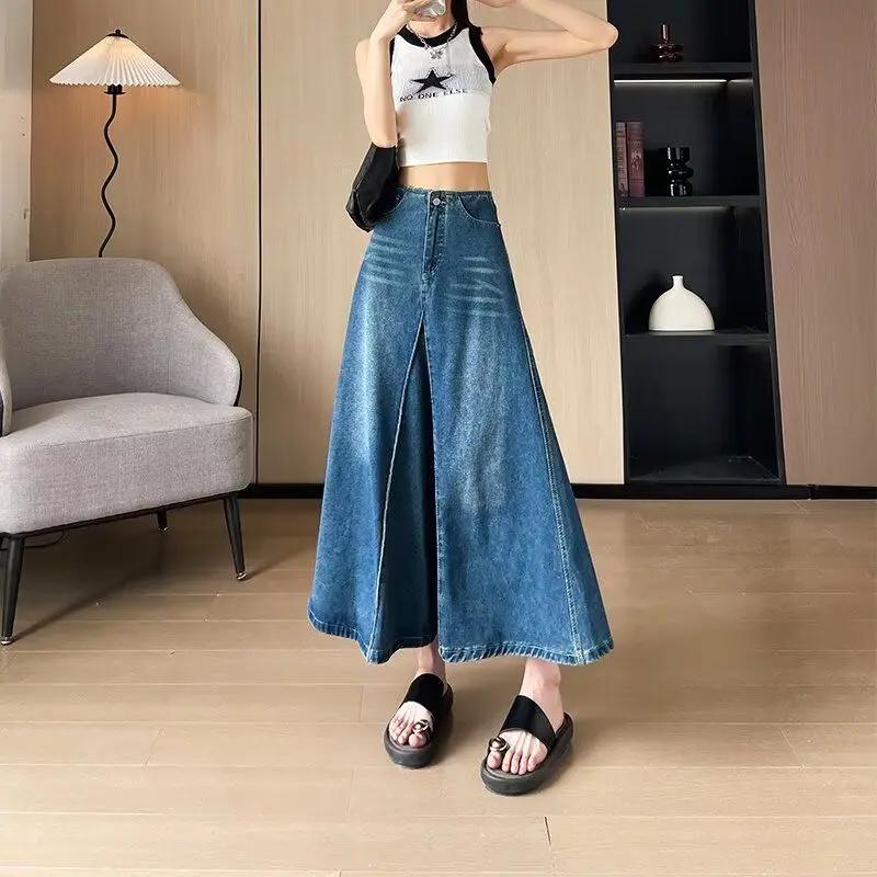 

High Waist A-Line Skirt Women's Denim Skirts Spring Summer Casual Sle Fitted Skirts Design Sensation Slimming Skirts