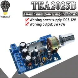 TEA2025B Mini Audio Amplifier Board Dual Stereo 2.0 Channel Amplifier Board For PC Speaker 3W+3W 5V 9V 12V CAR