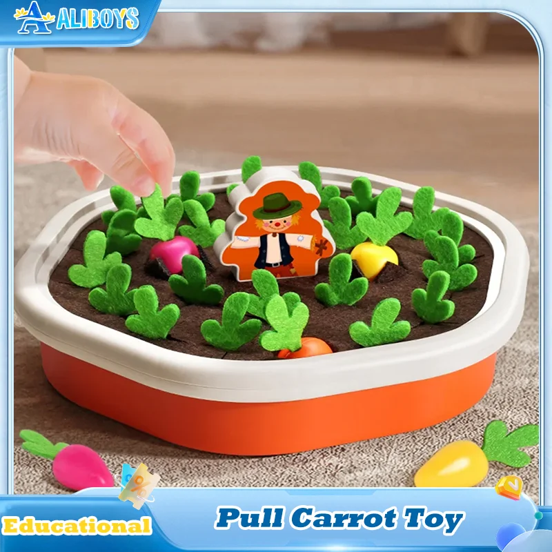 

Pull Carrot Toy Colorful Radish Shape Matching Baby Montessori Educational Toy Table Counting Game Parent-Child Interactive Gift