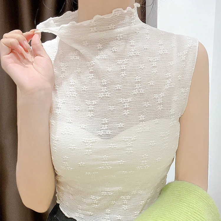 Pearl white - sleeveless crop top