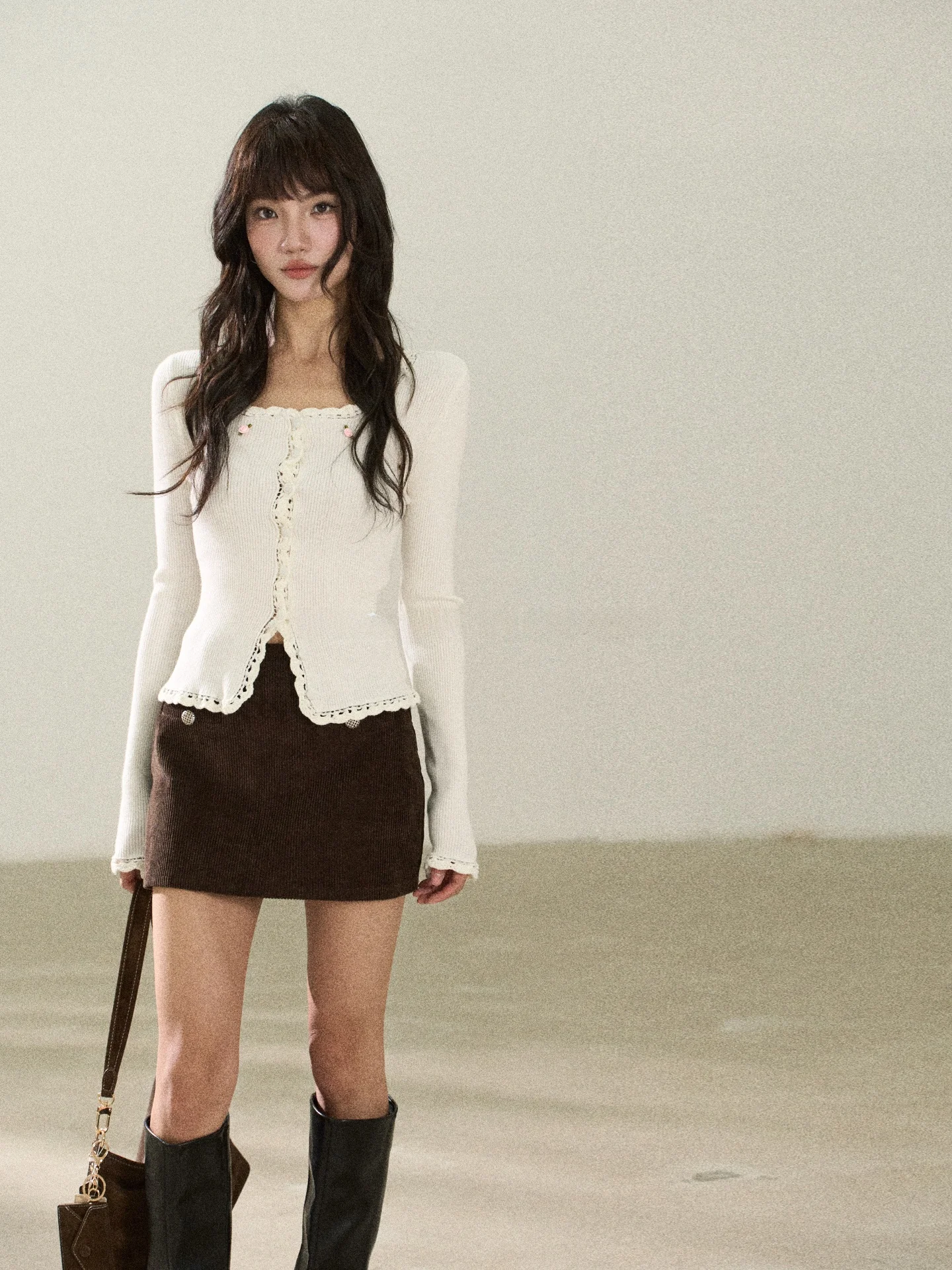

Flower7 High Waist A-Line Skirt Women's Casual Anti-Light Skirt Spring Season Standard Fit with Inner Non-Elastic