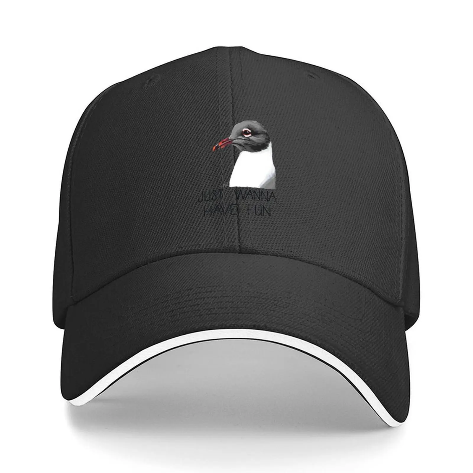 Gulls Just Wanna Have Fun (Laughing Gull) Baseball Cap sun caps Sun Hat For Children Sunscreen Luxury man cap Men's Women's