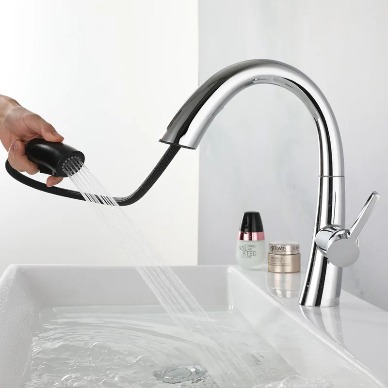 

Pull Kitchen Rotating Faucet Bathroom Basin Faucet
